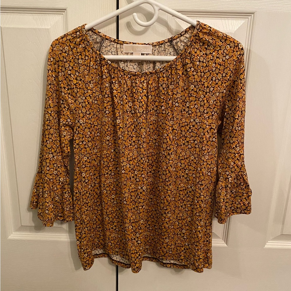 Floral Mustard Top